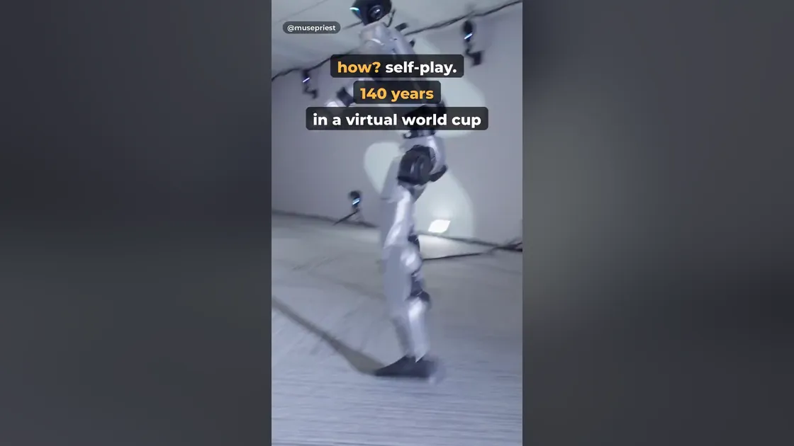 Frame from Skild AI — humanoid football